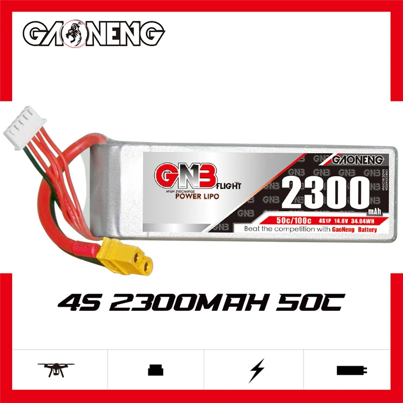 Upgraded GNB 4S 14.8V 2300mAh 50C/100C LiPo Battery For Volantexrc RC Boat AirPlane Aerial Photography Model 14.8V Battery