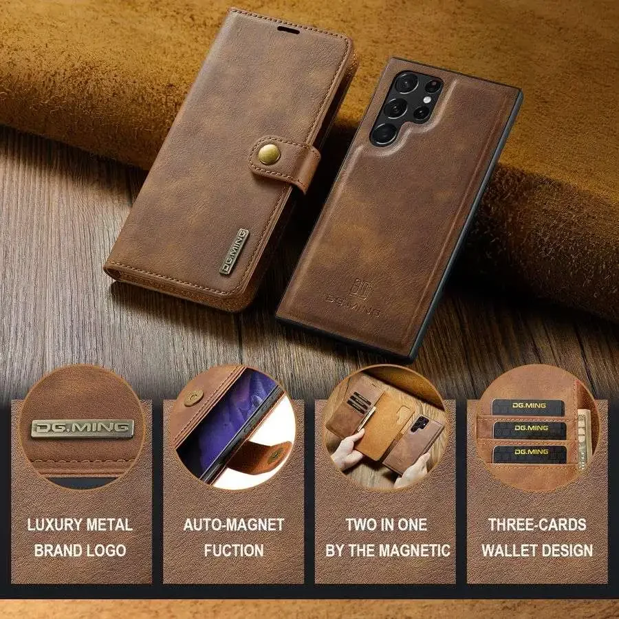 

Съемный магнитный кожаный чехол-кошелек для Samsung Galaxy S20 FE S21 Plus S25 Edge S22 S23 S24 Ультрасъемный откидной чехол