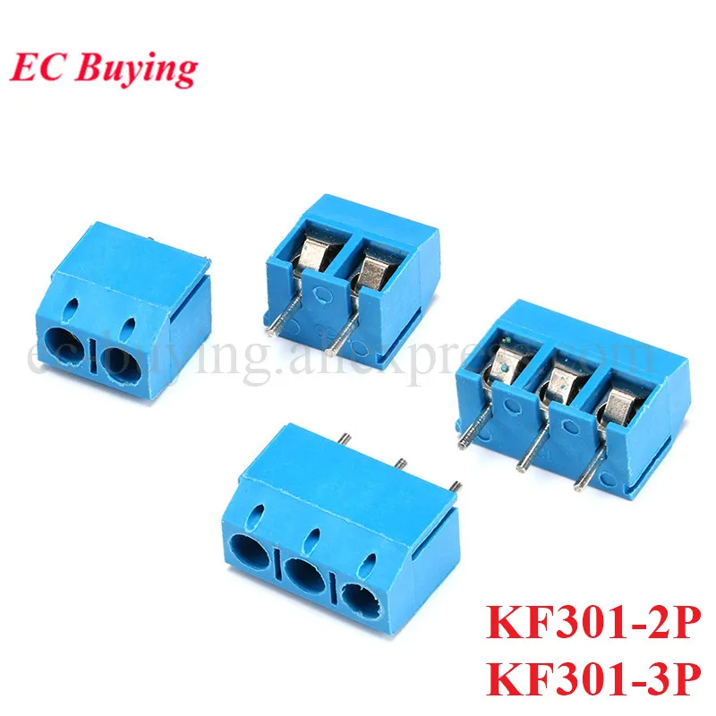 5pcs/lot KF301-2P KF301-3P KF301 2Pin 3Pin Screw 2 Pin Pitch 5.0mm Straight PCB Screw Terminal Block Connector