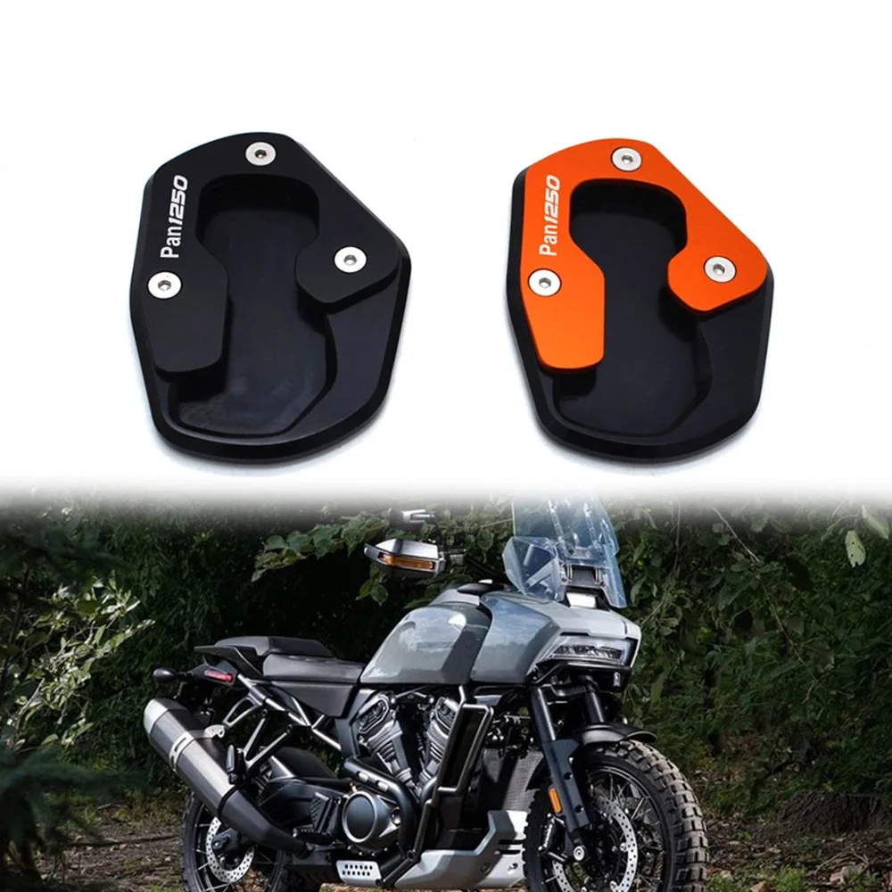 Motorfiets Kickstand Verlengplaat Voet Zijstandaard Vergrote Pad Voor Pan Amerika 1250 1250S 2021 2022 (Oranje)