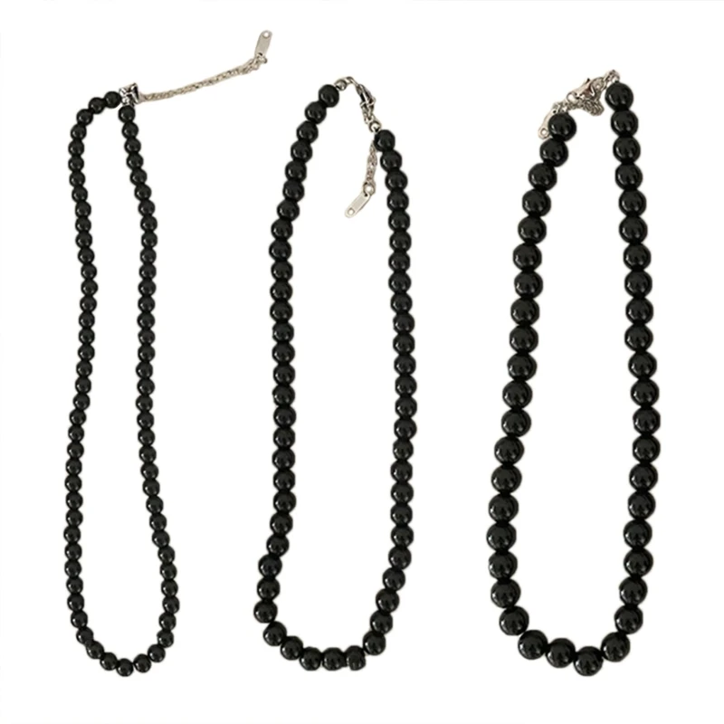 Black Pearls Necklace Can Be Stacked or Used Alone Long Pearl Necklaces for Women Bohemia Jewelry Gift Sweater Chain