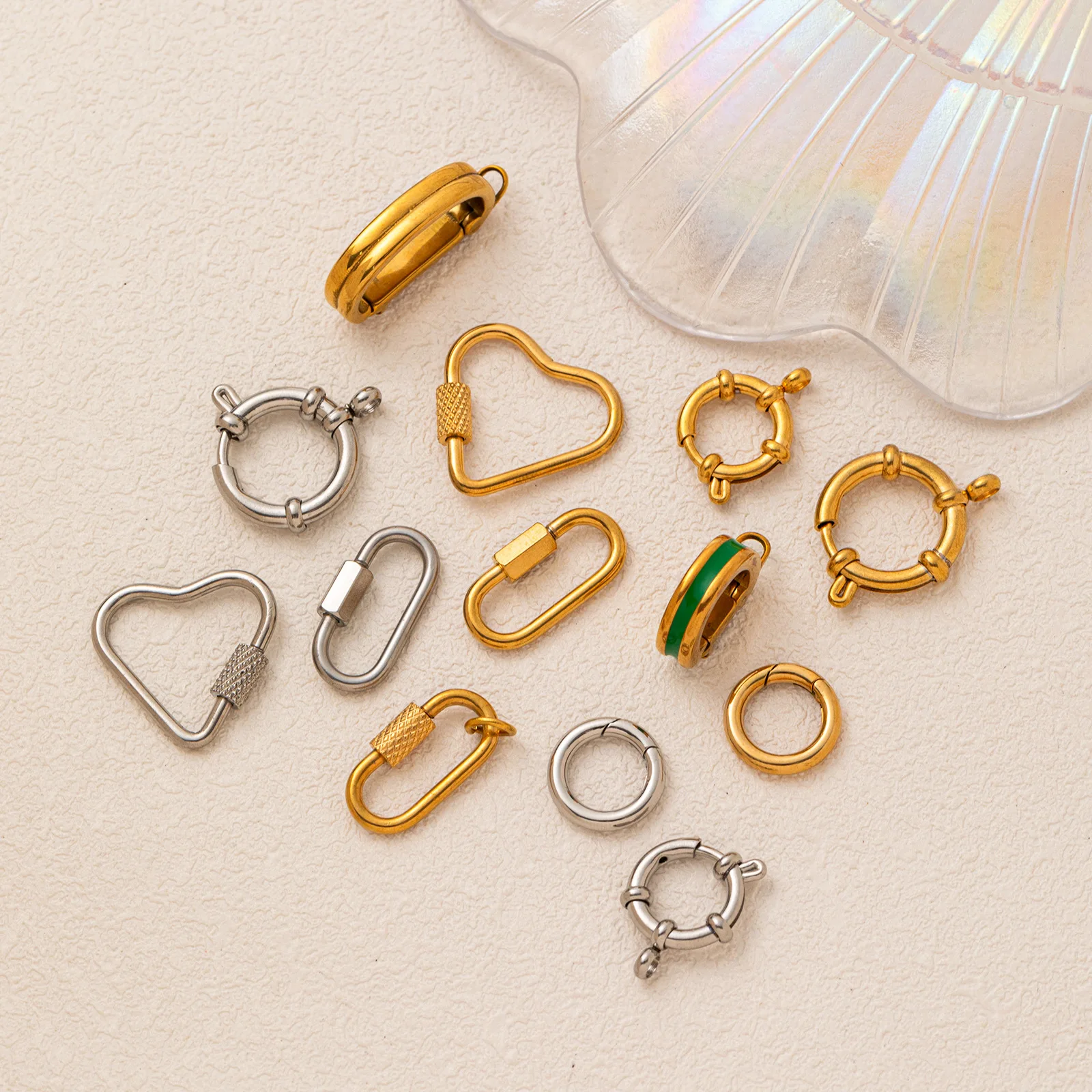 New stainless steel adjustable loop pendant DIY accessory, vacuum plated with golden color in furnace for color preservation - Image 2