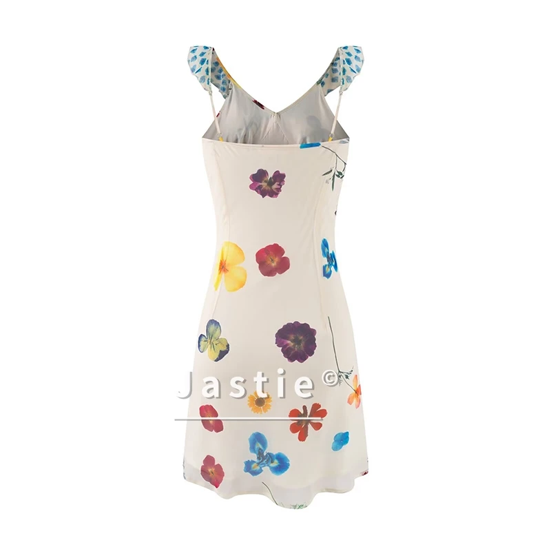 Sweet Girls 花柄プリント ホリデー サマードレス セクシー ノースリーブ Vネック Aライン ショートドレス ボヘミアン ビーチ サンドレス 2026 ローブ