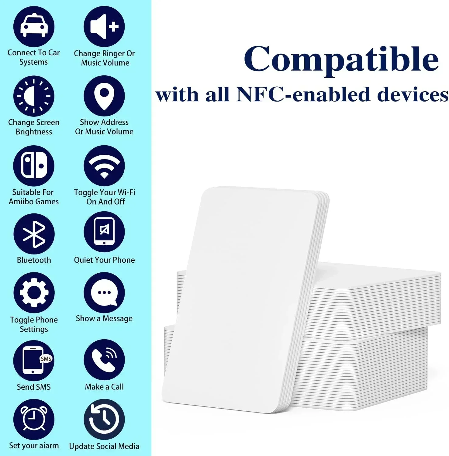 10-20PCS NFC215 Black Cards Rewritable NFC Ntag215 PVC Cards Blank Easy Convenient Programmable NFC Business Card Chip 504Bytes