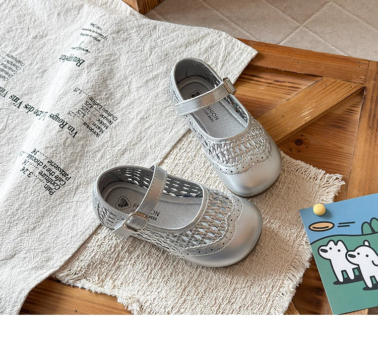 Kleinkind Mädchen Geflochtene Sandalen 2026 Neue Sommer Kinder Urlaub Strand Schuhe Weiche Sohle Einfache Elegante Mädchen Garten Barfuß-Sandalen – Detail 5