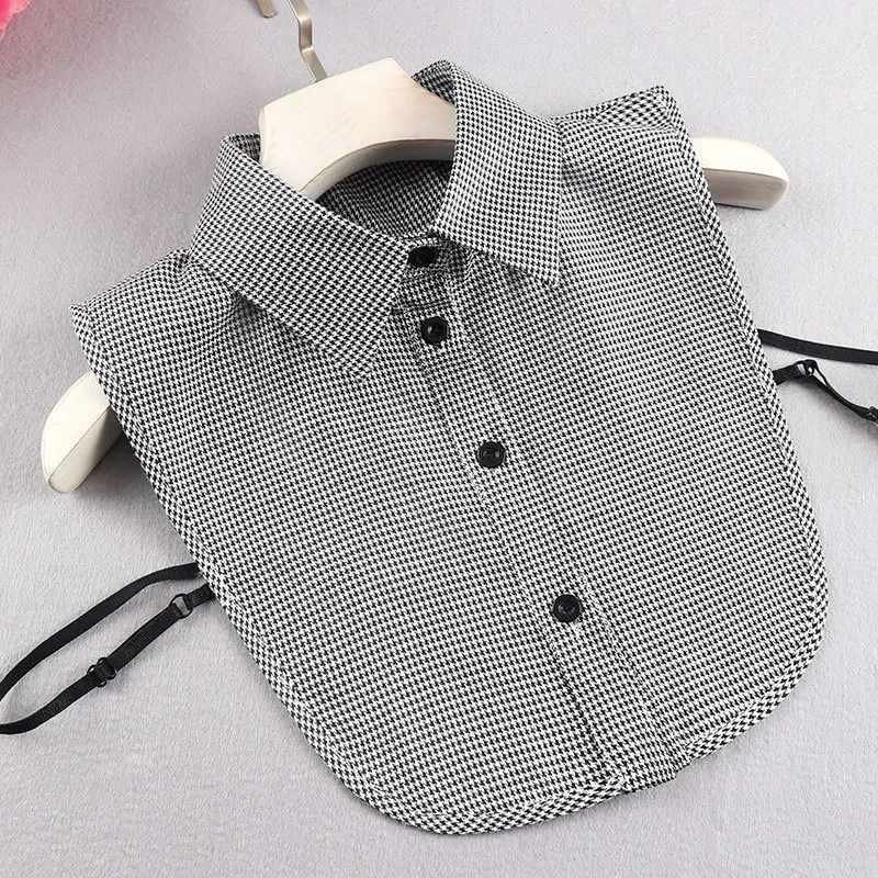 2025 Women Fake False Collar Solid Cotton/Chiffon Detachable Collar Female Neckwear Tie Lapel Ladies Decoration Shirt Blouse Top