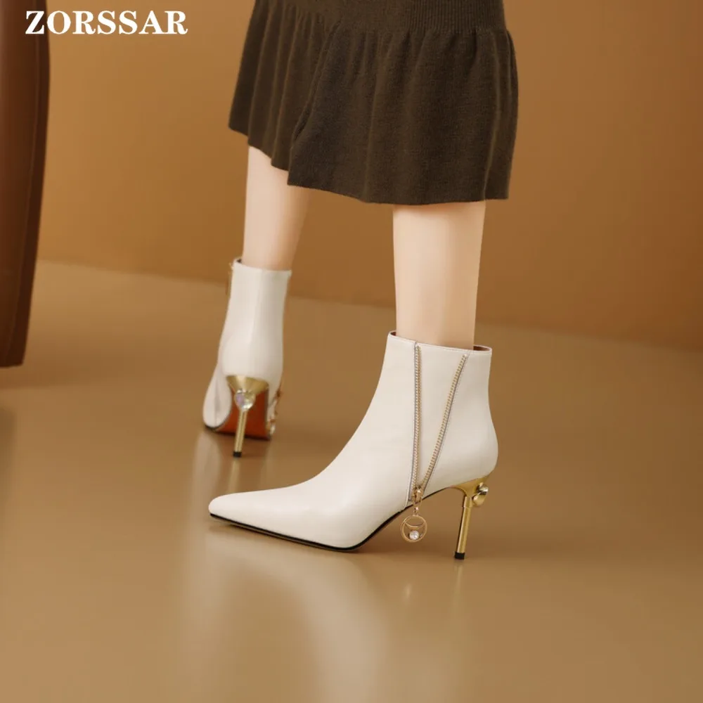 Frauen Winter Stiefel Mode Ankle Boot Spitz Dünne Heels Stiefel Herbst Stiletto Stiefel High Heels Damen Pumps Schuhe 2025