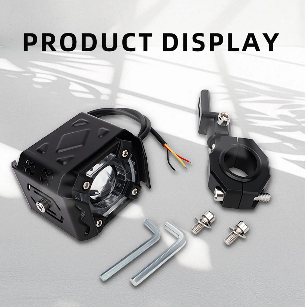 1/2x Motorcycle Spotlight White Yellow Flash with Red Demon Eye Halo Hi/Low Beam For SUV ATV UTV RV Headlight Driving Light 12V view 3