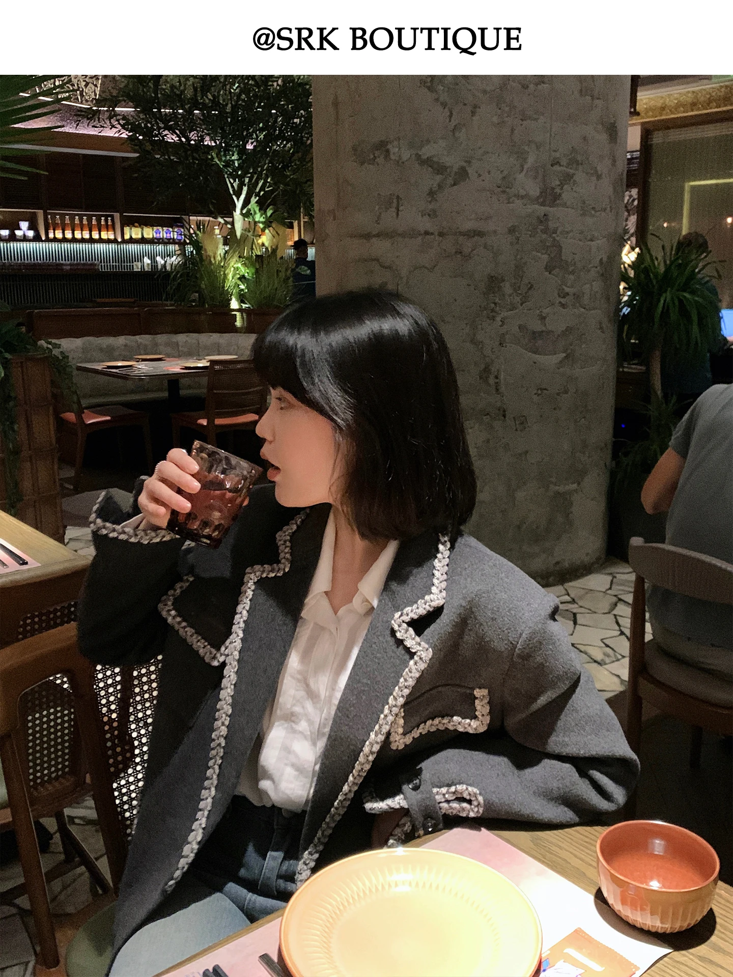 

Женское пальто SRK ey Ele Small Fraance Sle, новинка осени-зимы 2024, высококачественное шерстяное пальто, универсальное, в стиле ретро, прямого кроя