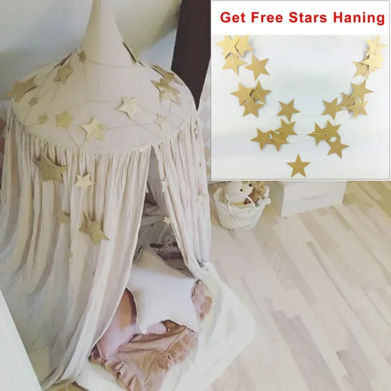 DurablePlay House Tents For Kids Canopy Bed Curtain Baby Hanging Tent Crib Children Room Decor Round Hung Dome Mosquito Net Bed
