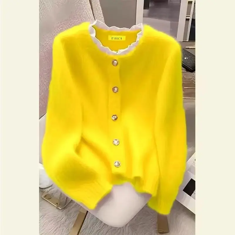 

New Autumn Winter Knitted Cardigan Sweater Jacket Women Fashion Casual All-Match Female Knitwear Sweater Coat Ladies Outwear