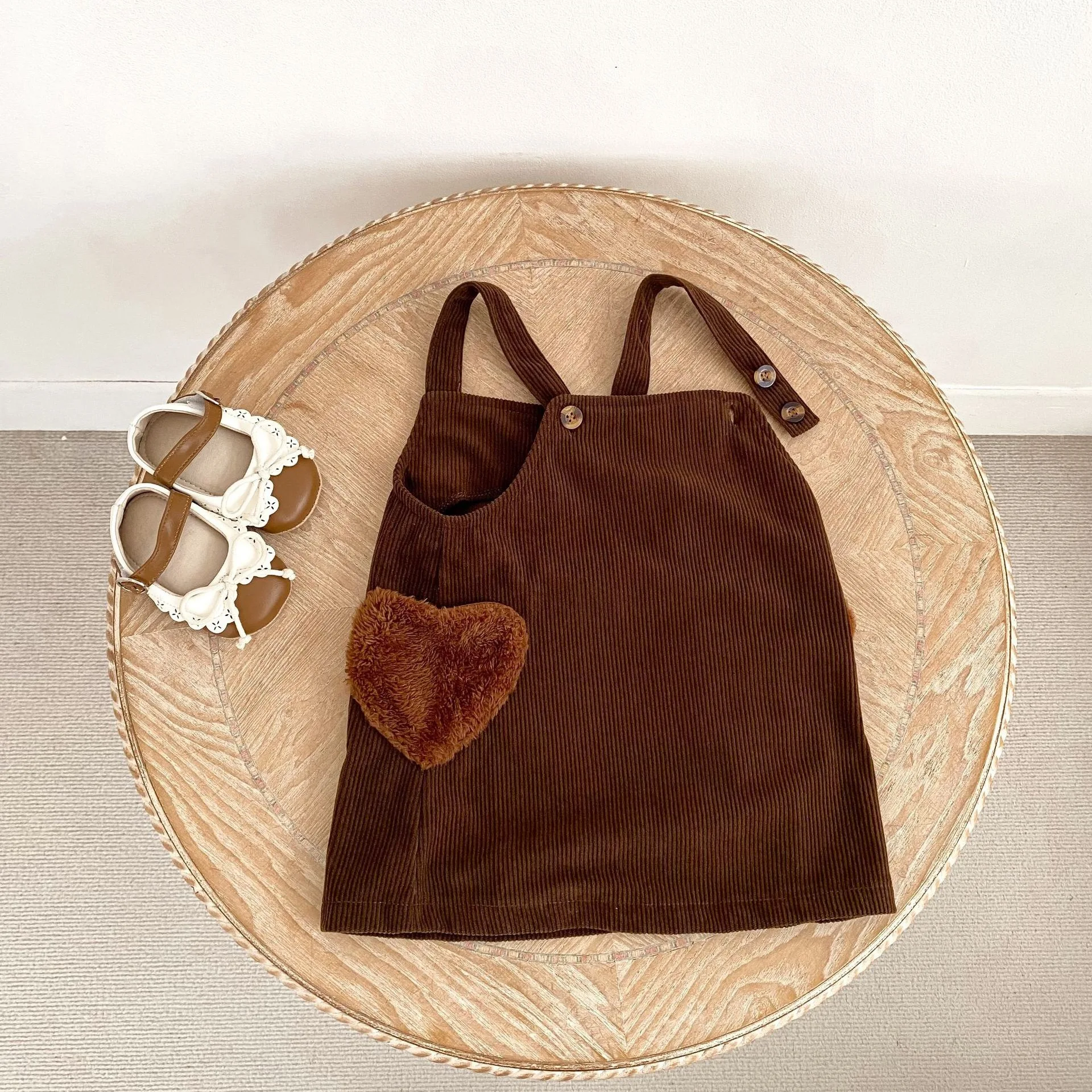2026 New Spring Fall Girls Corduroy Heart Suspender Dress | Jumper Dress | Cute Trendy Outfit