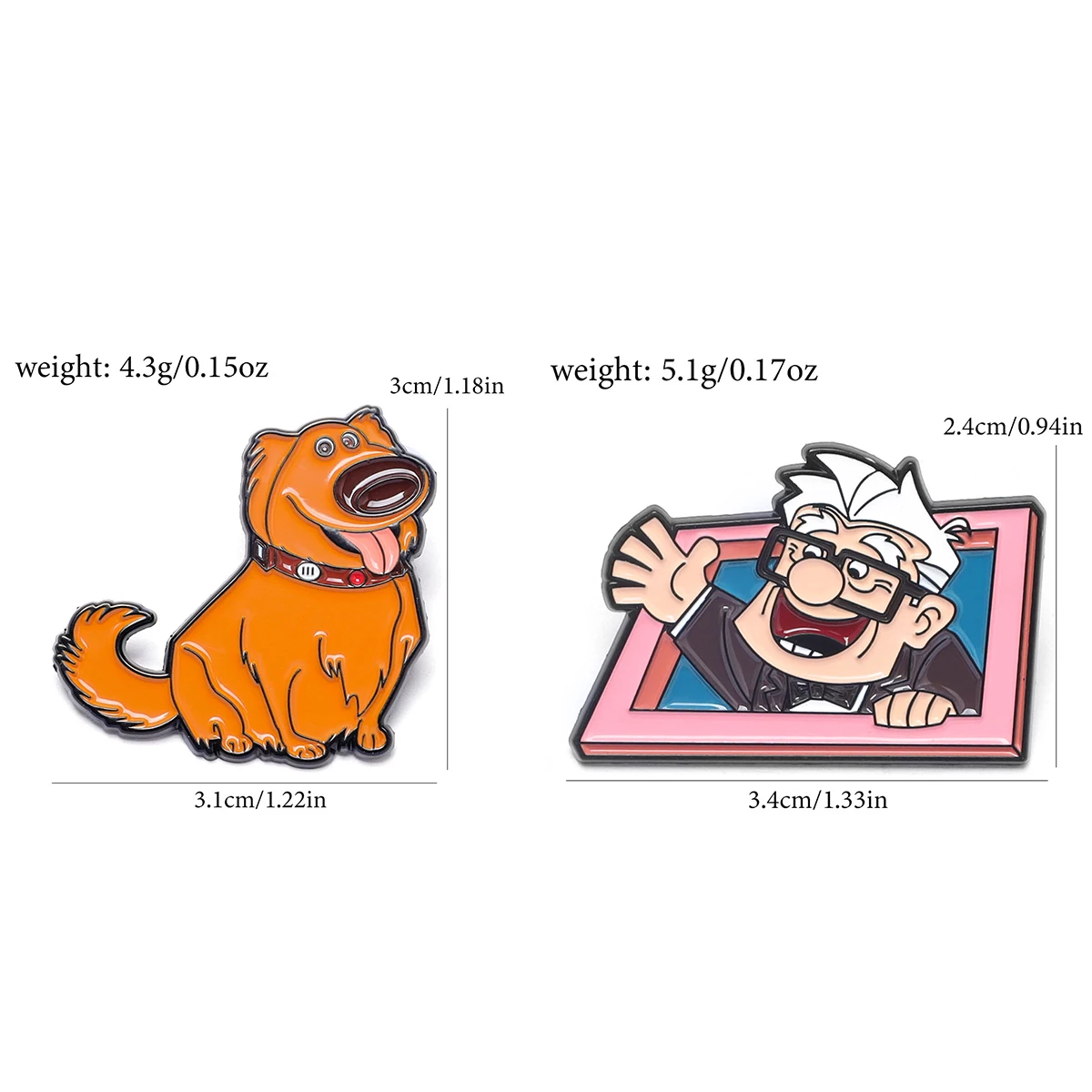 2개 세트 만화 캐릭터와 강아지 에나멜 브로치 귀엽고 재미있는 금속 배지 라펠 백팩 모자 핀 코스프레 액세서리 선물