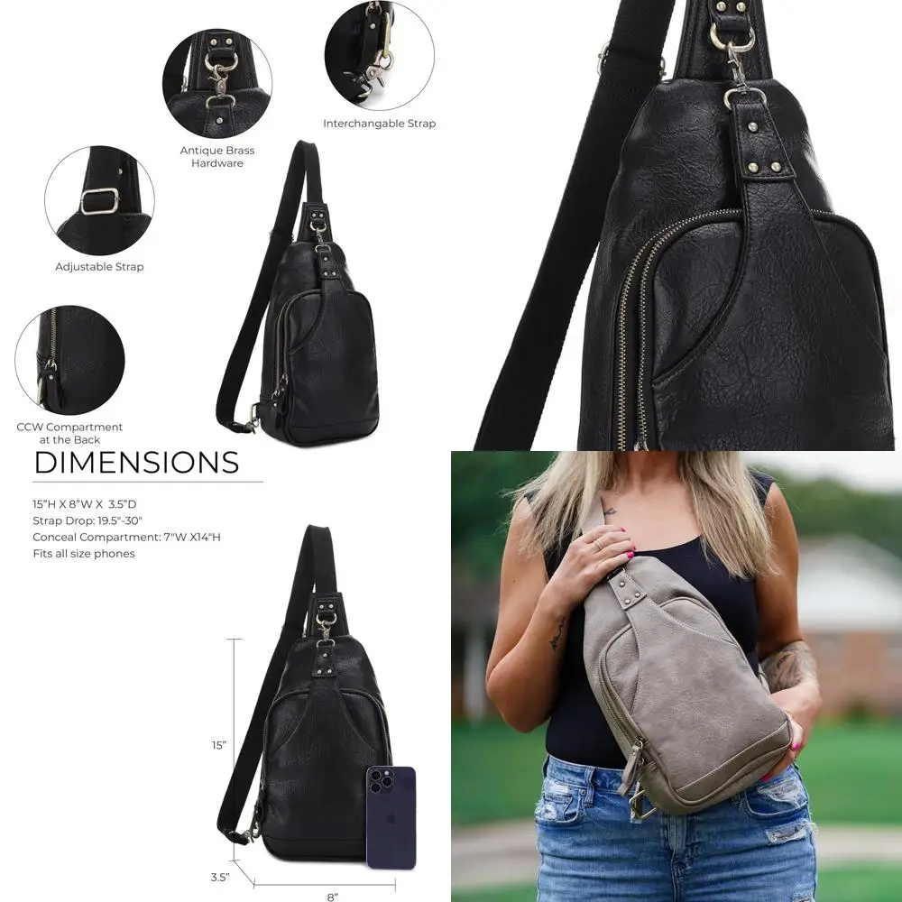 

Unisex Concealed Carry Crossbody Backpack Purse for Everyday Use