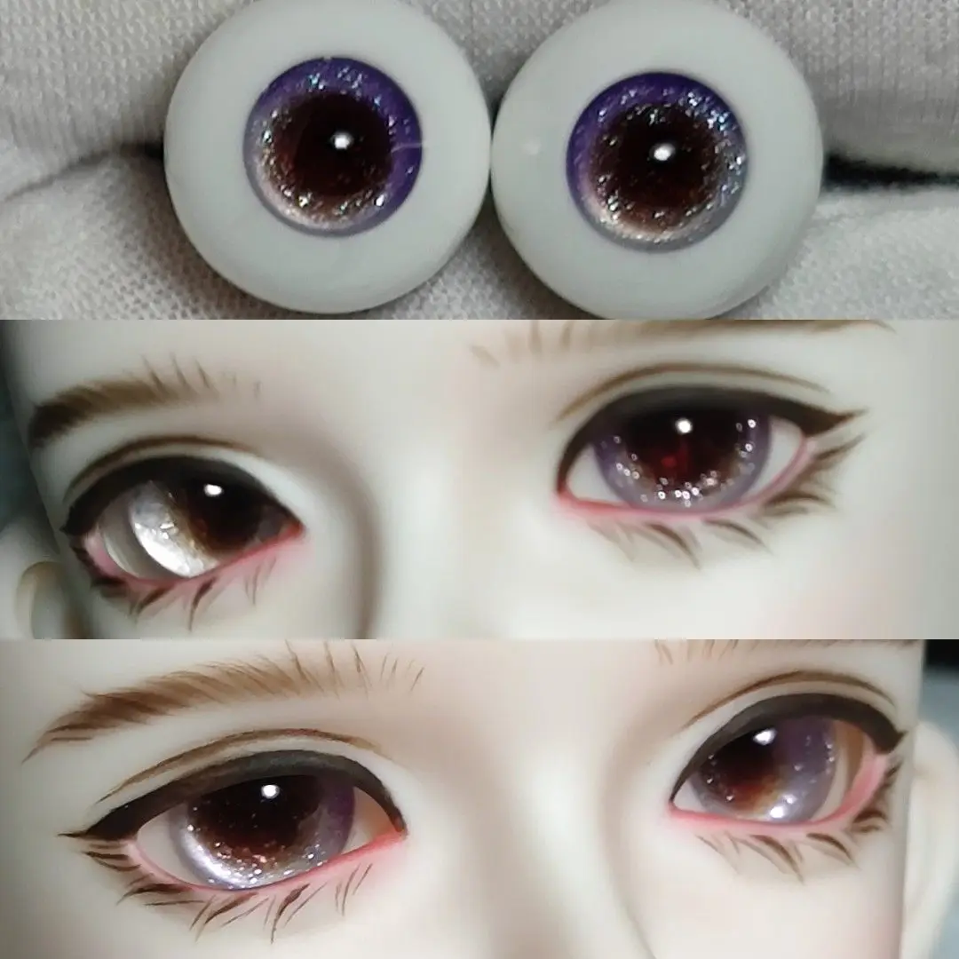 Ojos para juguetes BJD para muñeca, Ojos de vidrio humano de simulación adecuados para 1/3, 1/4, 1/6, tamaño lindo, accesorios para muñecas