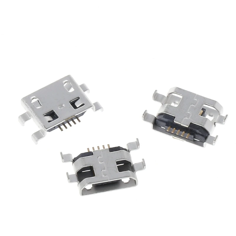 10 Pcs Type B Micro USB 5 Pin Female Charger Mount Jack Connector Port Socket