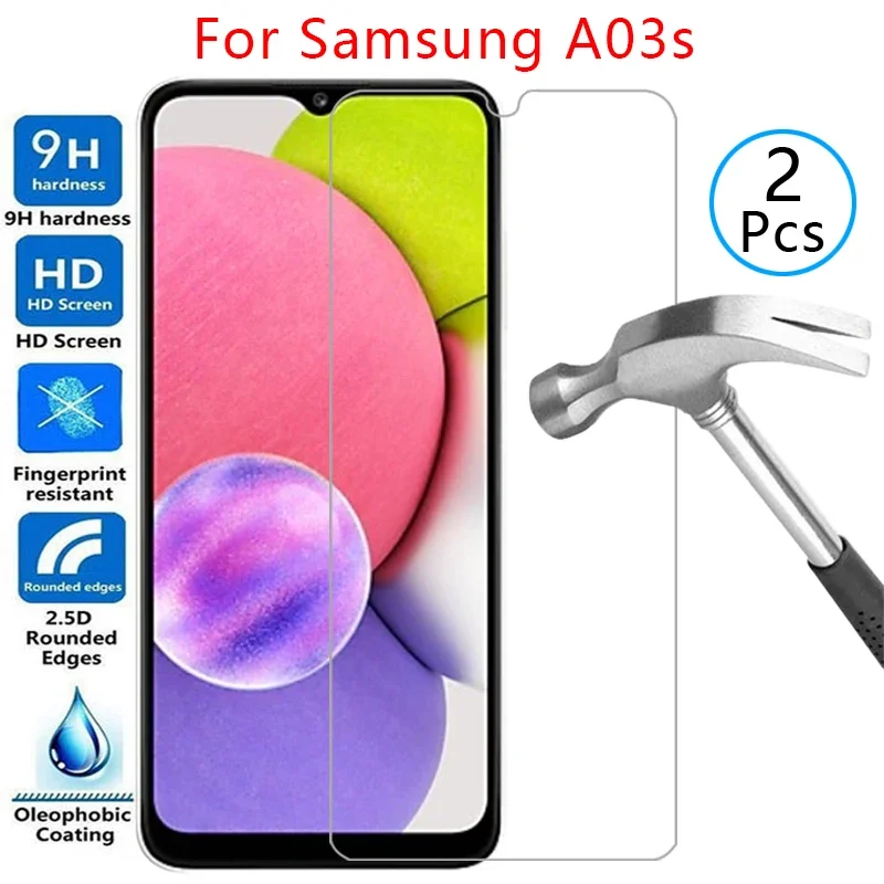 Hülle für Samsung A03S Cover Displayschutzfolie gehärtetes Glas auf Galaxy A 03S 03 A03 S 6,5 Schutzhülle Telefon Coque Tasche Samsunga03S