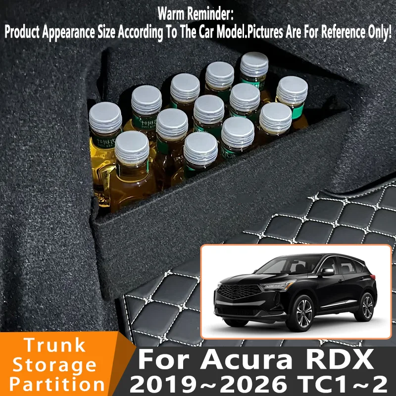 Accesorios para automóviles para Acura RDX 2019 ~ 2026 25 TC1 ~ 2 organizador de coche engrosamiento maletero partición lateral maletero piezas de caja de almacenamiento Interior