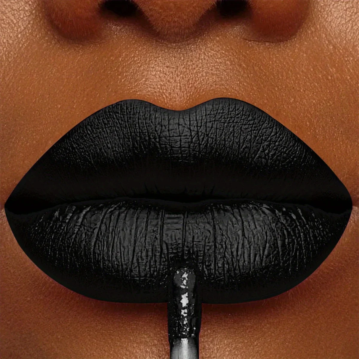 Batom de longa duração brilho labial maquiagem à prova dwaterproof água veludo copo antiaderente matiz labial sexy preto líquido batom