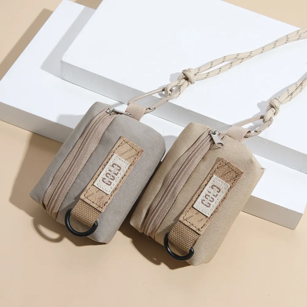 

Fashion Canvas Coin Purse Zipper Key Chain Earphone Pocket Portable Hanging Storage Bag Student