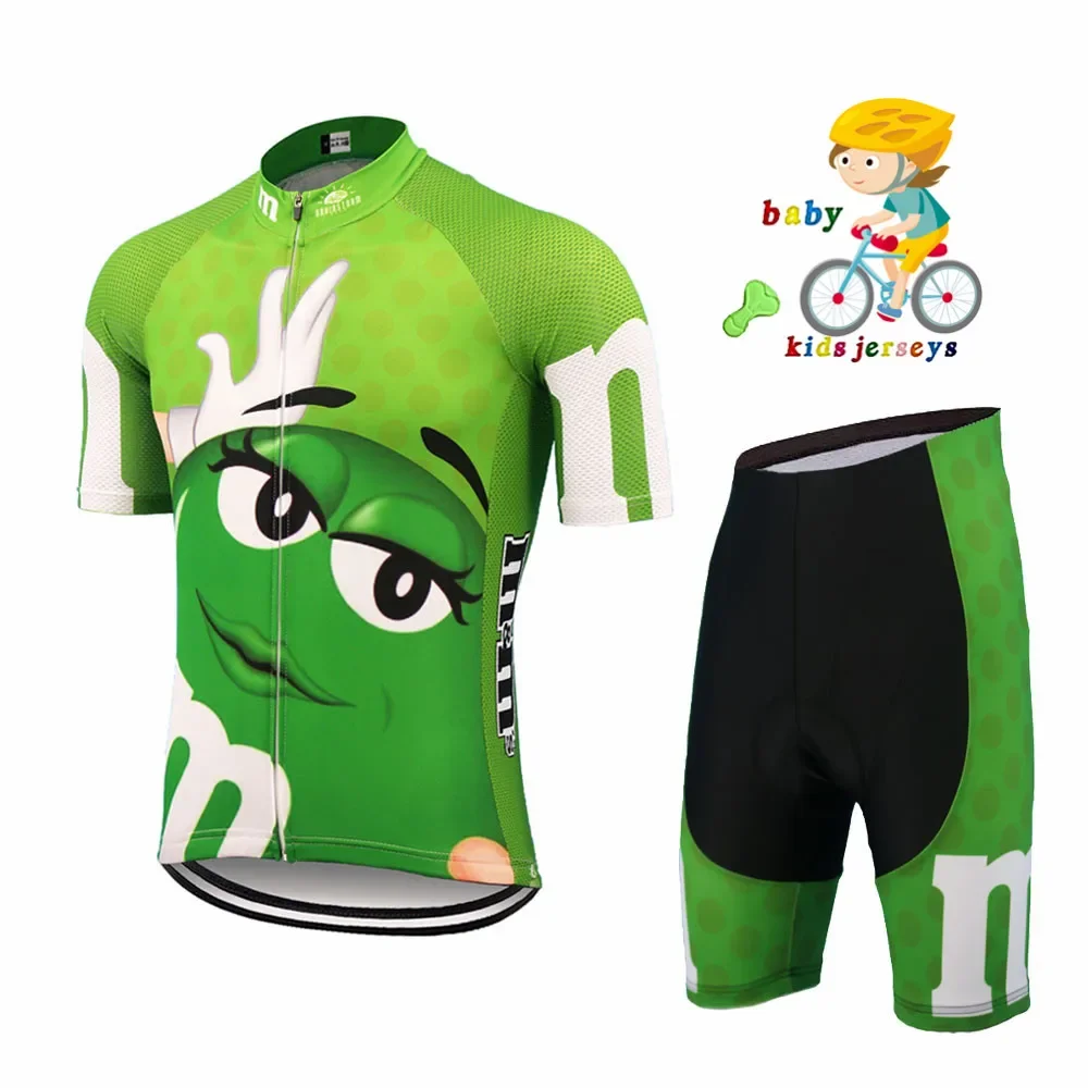 Kids Cycling Clothing Set Breathable Shorts Boys Girls Red Green Bicycle Clothing Summer Bike Clothes 2020