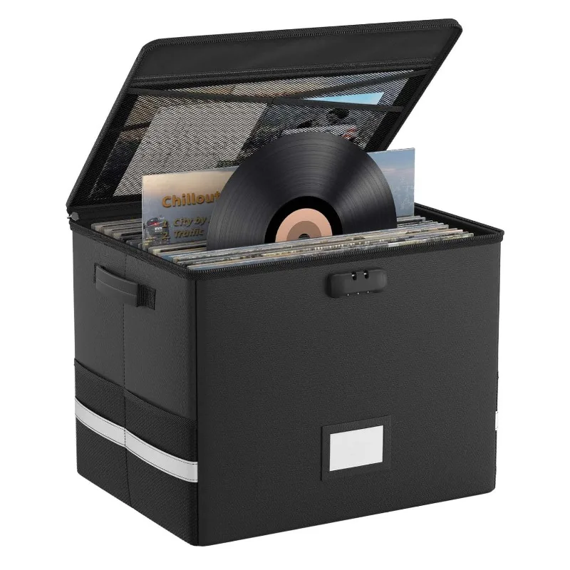 Foldable rectangular/square trunk, flame retardant and fireproof record storage box, vinyl record storage box.