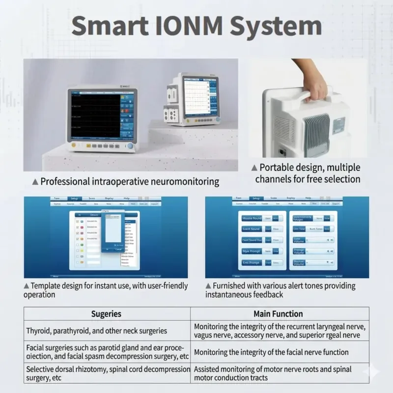 Smart IONM System Clinical Intraoperative Neuromonitoring Machine Nerve Tracker EMG Tube Bipolar Probe Accessories
