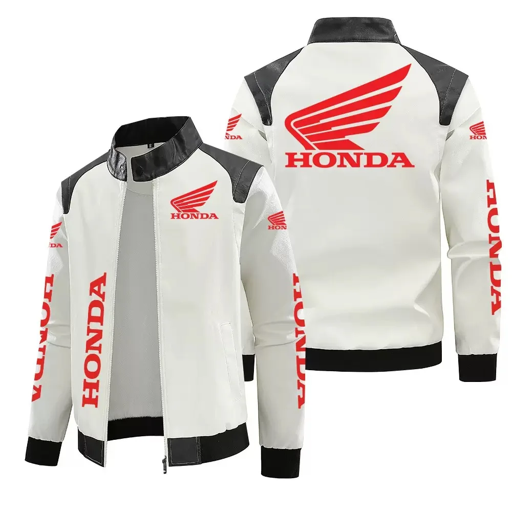 

Кожаная куртка со значком мотоцикла Honda для мужчин, байкерская куртка в европейском и американском стиле, большие размеры S-4XL