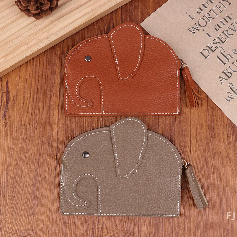 

[YU]Cute Cartoon Elephant Wallet Cact Coin Card Holder Key Storage Lipsti Eup Bag Small Wallet For Young Women