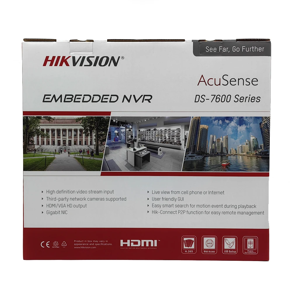 Hikvision 4K NVR DS-7608NXI-I2/8P/S DS-7616NXI-I2/16P/S 8/16CH POE Ports H.265+ 2SATA AcuSense Network Video Recorder