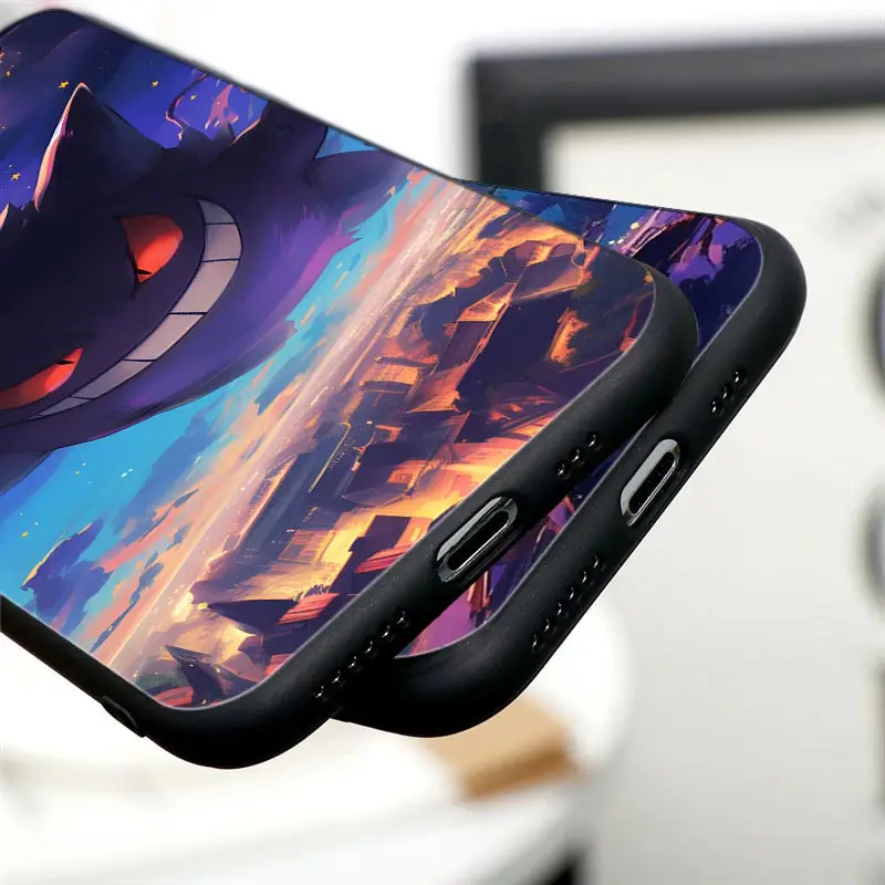 Gengar Ghost Pocket Monster Anime حافظة لهاتف أبل آيفون 16 15 14 13 12 11 Pro Max XR XS Max 7 8 Plus حافظة من السيليكون