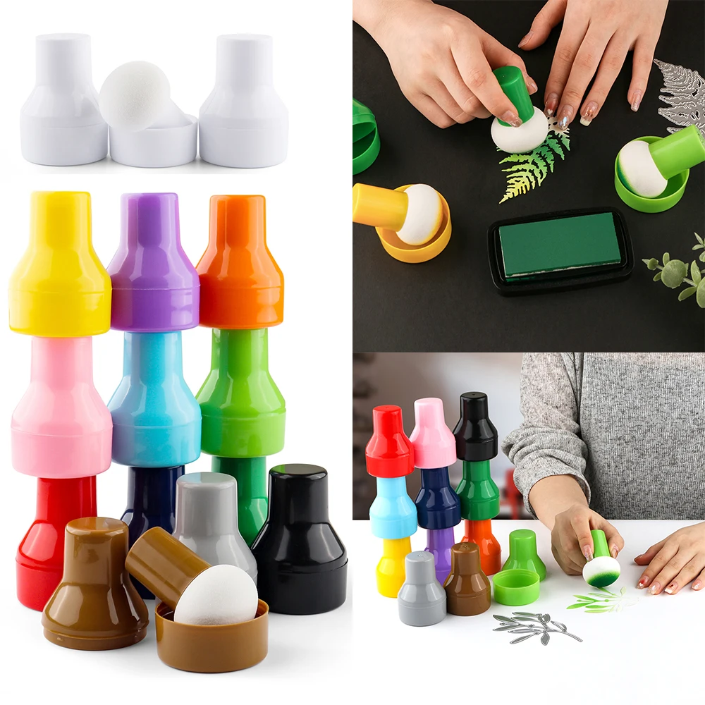 

3pcs/set Colorful Paper Pouncers Inking Sponge Ink Applicator with Storage Cases for Easily Direct Ink On Paper Crafts 2023