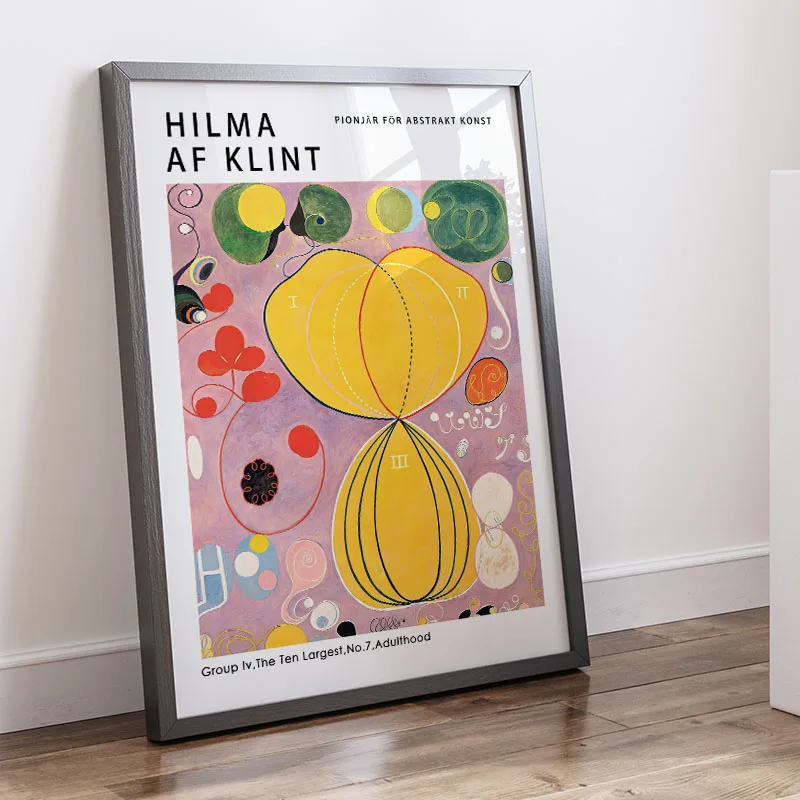 Abstract Hilma Af Klint Wall Art Canvas Painting Colorful Line Bauhaus Flower Posters And Prints Pictures For Living Room Decor