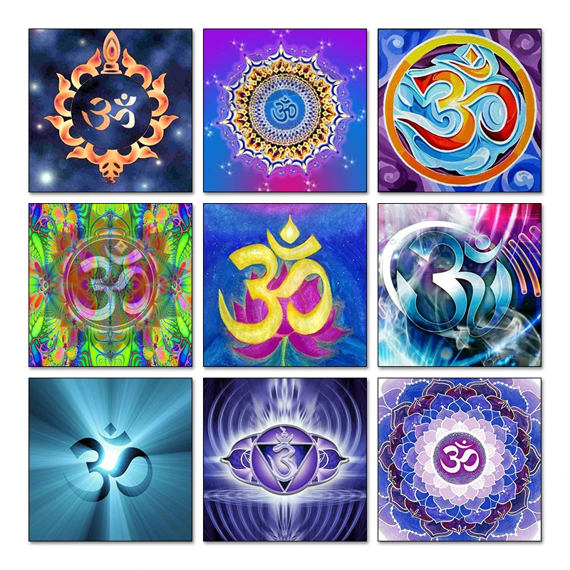 Full Ab Diamant Borduurwerk Om Mandala Art Print 5d Diy Diamant Painting Kits Nieuwe Foto 'S Kruissteek Mozaïek Huisdecoratie