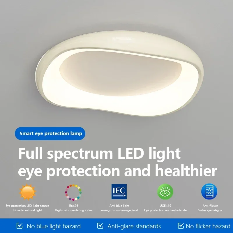 

Nordic Simple Circle Led Ceiling Lamp Full Spectrum Eye Protection Lamps Dimmable Bedroom Study Home Decor Lustre Light Fixtures