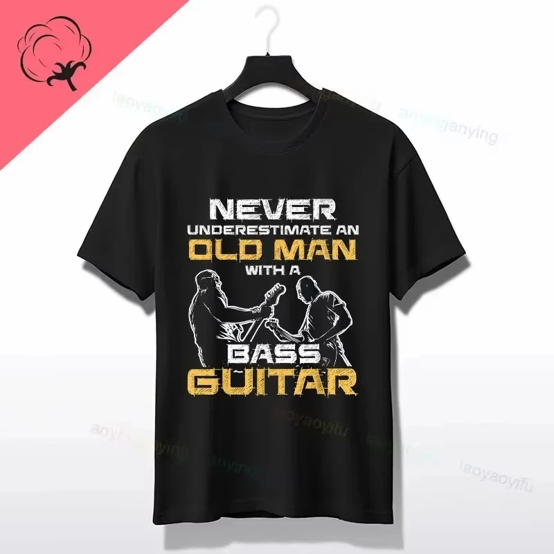 

Men Clothing Unisex Funny Relax The Bass Player Is Here Graphic T-shirt Short-sleeve Cotton Outdoor Sports Tee Casual Wear Y2k