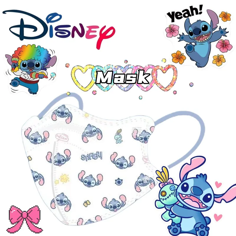 

Stitch от Lilo & Stitch, креативная высококачественная маска с персонажем мультфильма, милая и персонализированная трехслойная ветрозащитная маска с принтом