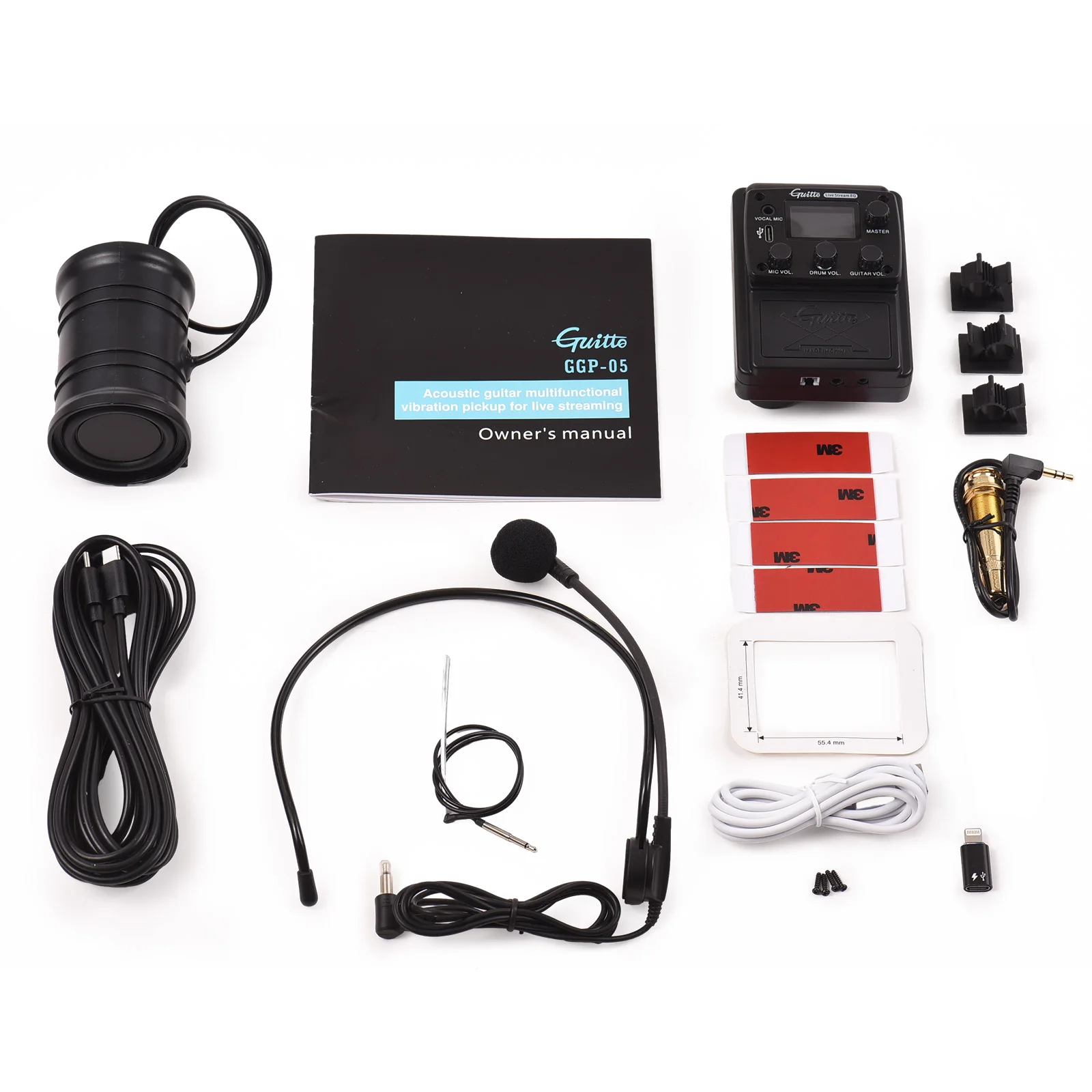 

Guitar Pickup Multi-functional guitar pickup kit Equalizer LCD Display I3.7V 2900mAh 18650 Iithium Battery Guitar Parts