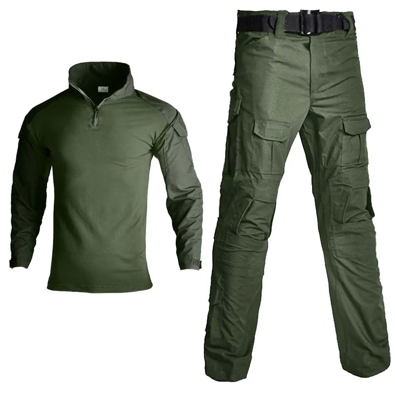 

Camo Tactical Sets Combat Pant Men Outdoor Multi-pocket Uniform Airsoft Camping Hiking Tracksuit Sports Windproof Wear Resistant