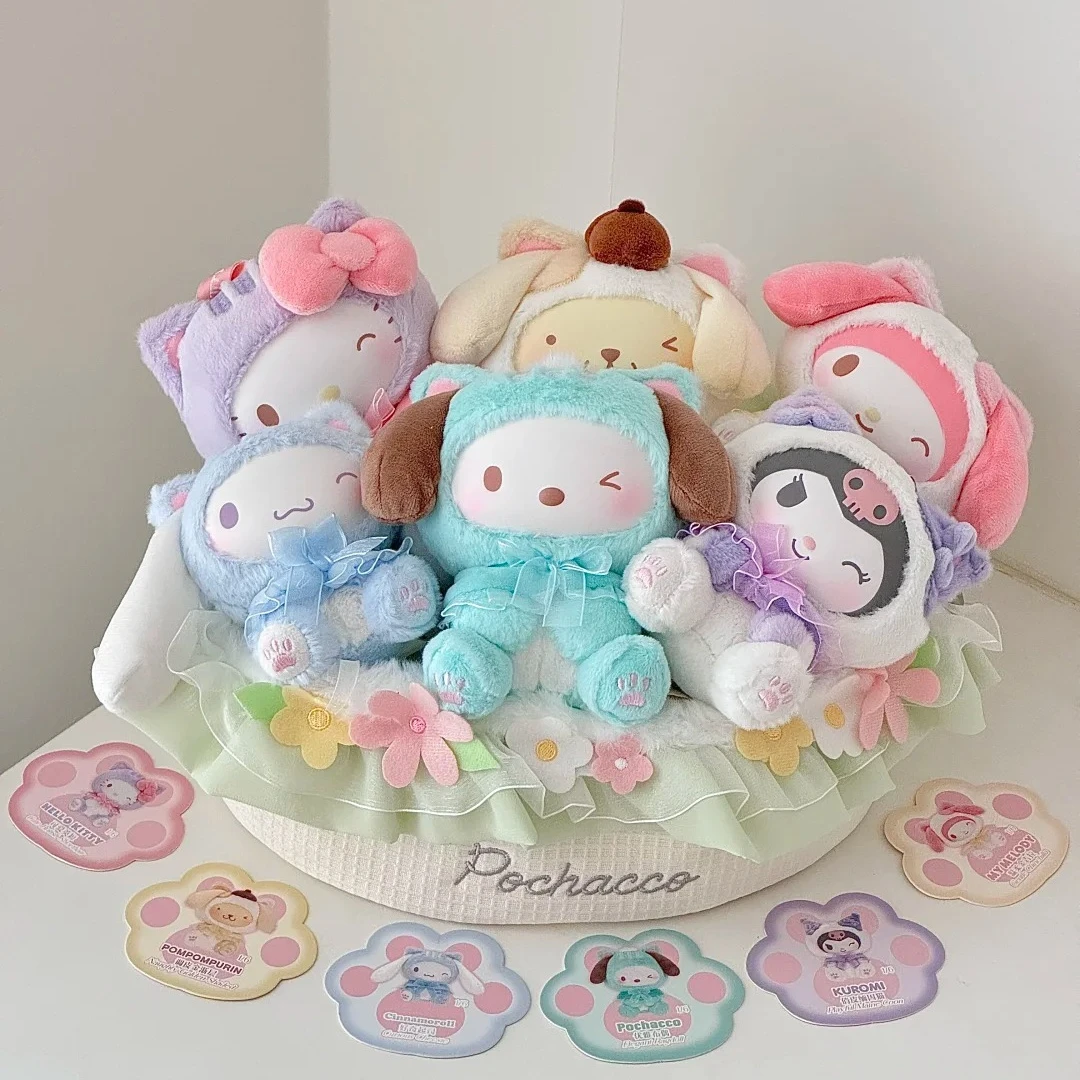 

Characters Play with Kittens Series Mystery Vinyl Plush Pendant Doll Kuromi Melody Cute Blind Box surprise Toy Gifts kawaii