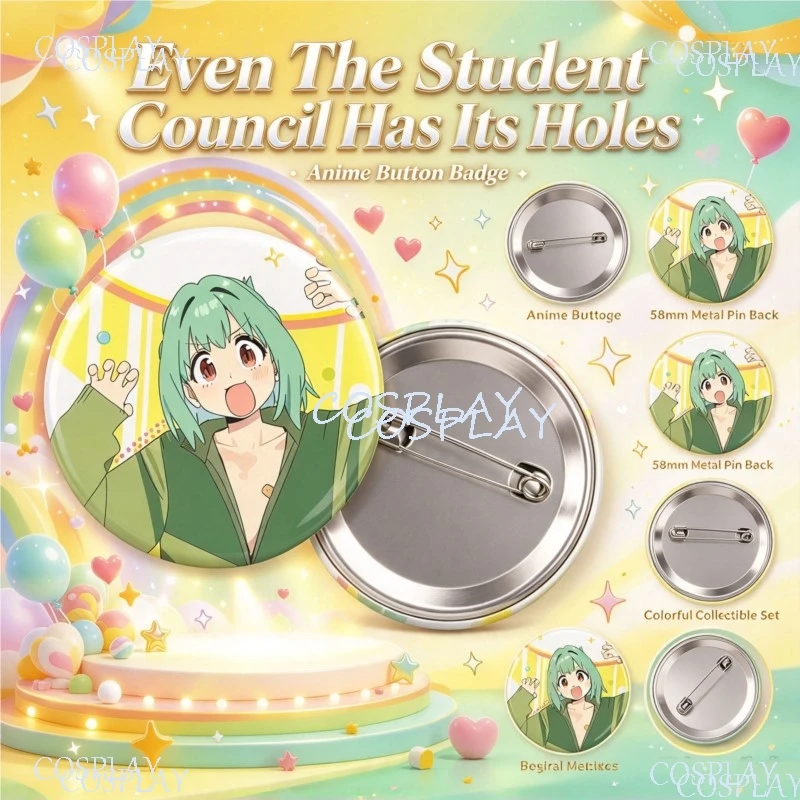 Even The Student Council Has Its Holes Badge 58mm Otori Tan Brooch Pin Seitokai ni mo Ana wa Aru Collectible Badge Fans Gift