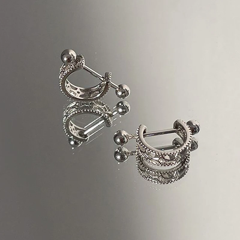 1Pair Cool Earring for Women Ear Bone Nail Cartilage Earring Spiral Stud Earring Body Jewelry Gifts