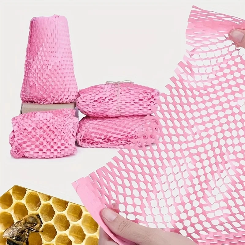 Imagem -05 - Papel Kraft Pink Honeycomb Embalagem Eco Friendly Reciclável Material de Almofada Moving Shipping Supplies 14.9 Polegada x 9.8ft