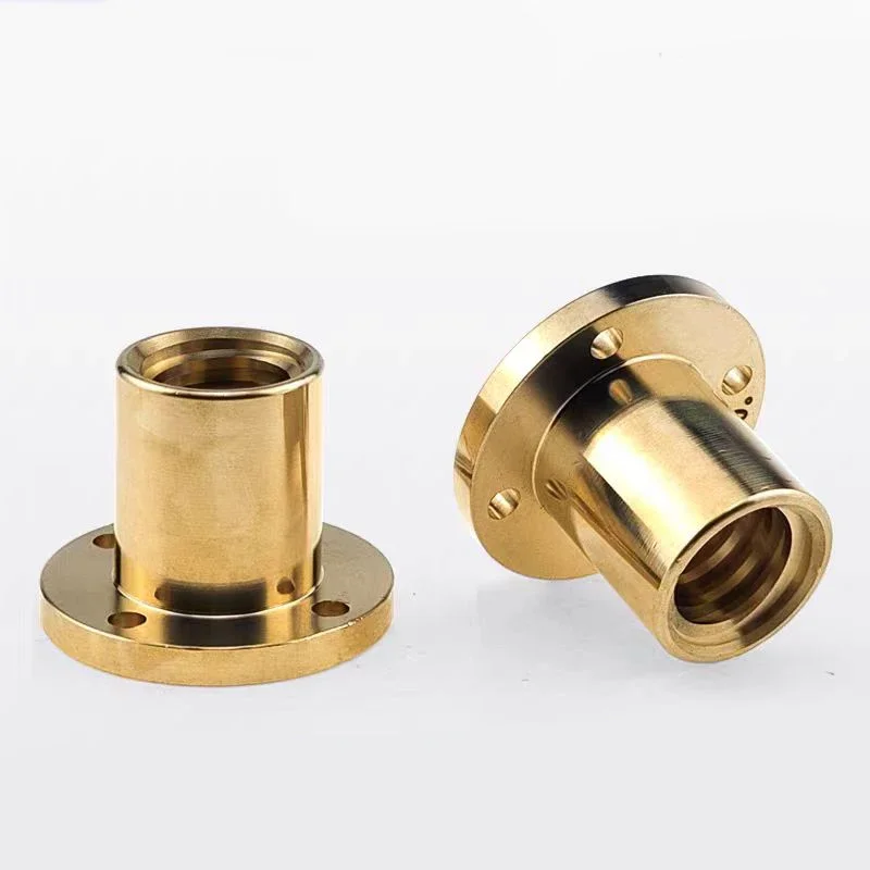 T16 Rundflansch Trapezförmige Rechtsgewindemutter Messingmuttern Teilung 2/3/4/8 mm Bleiğin 3D-Drucker
