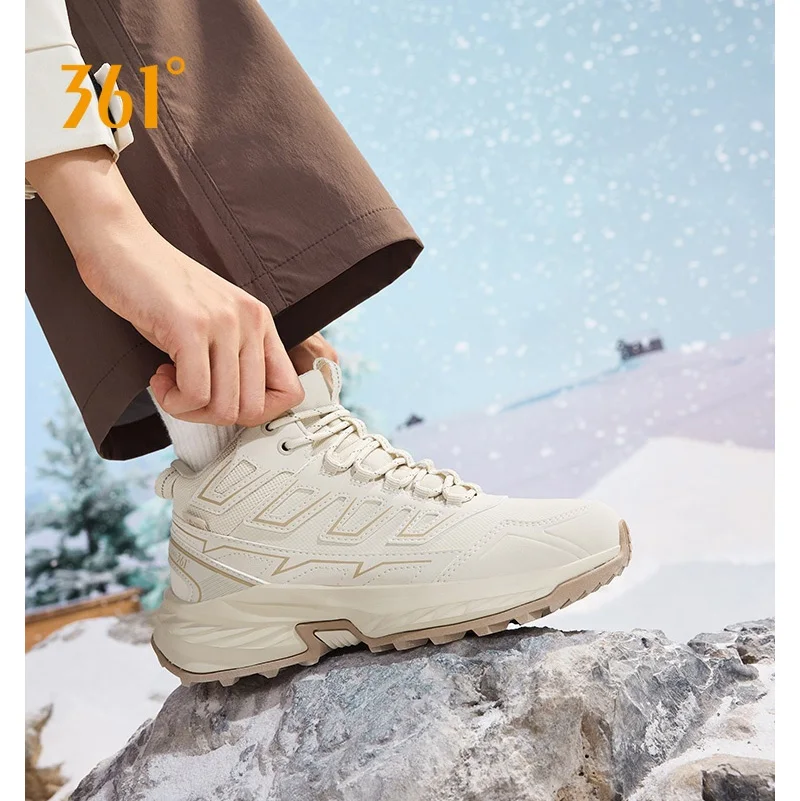 

361 Degrees Women Boots Winter Hiking Abrasion-Resistant Thermal All-Terrain Fleece Lined Snow Grip Sneakers Female 682542228B