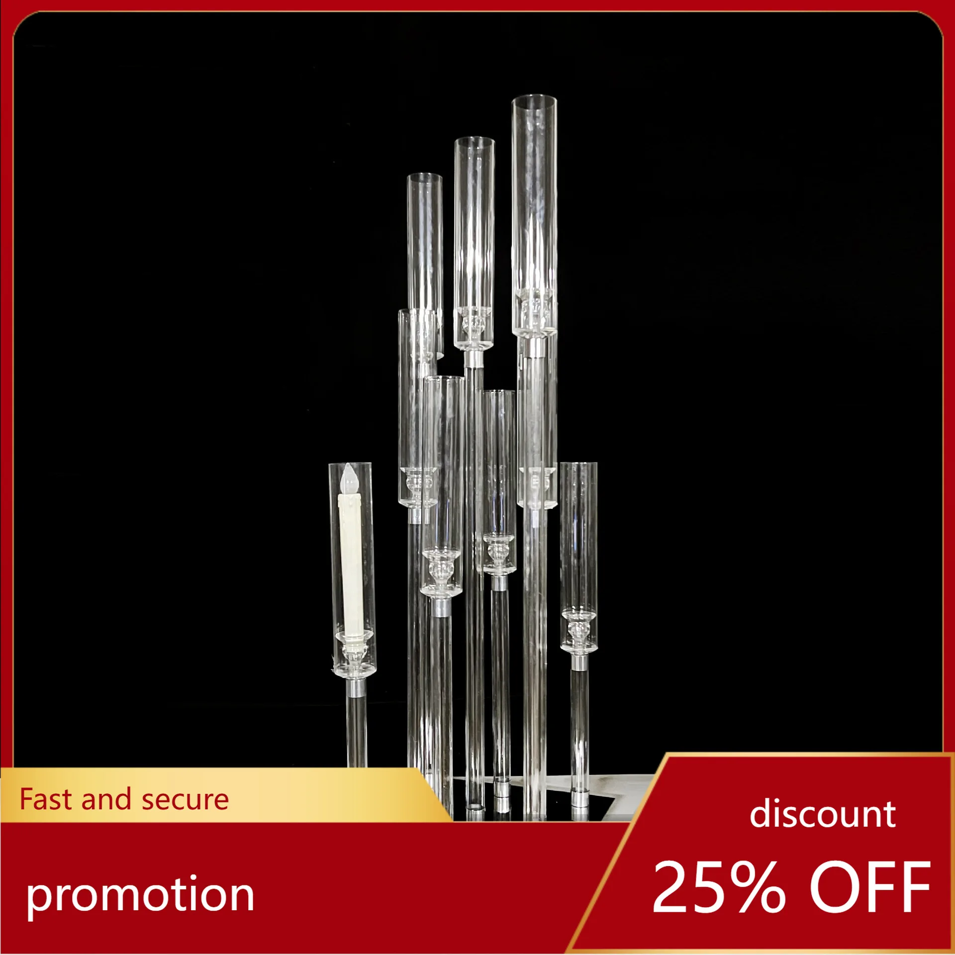 

Zml dining table crystal candle holder acrylic wedding aisle runner hotel showroom detachable floral decoration