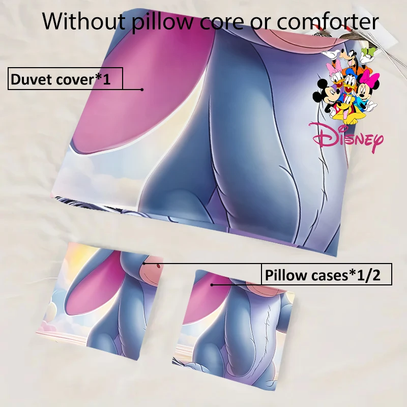 2/3-częściowy zestaw poszewek na kołdrę Disney Eeyore bez wypełnienia, modny i wygodny, idealny do sypialni rodzinnych i pokoi gościch