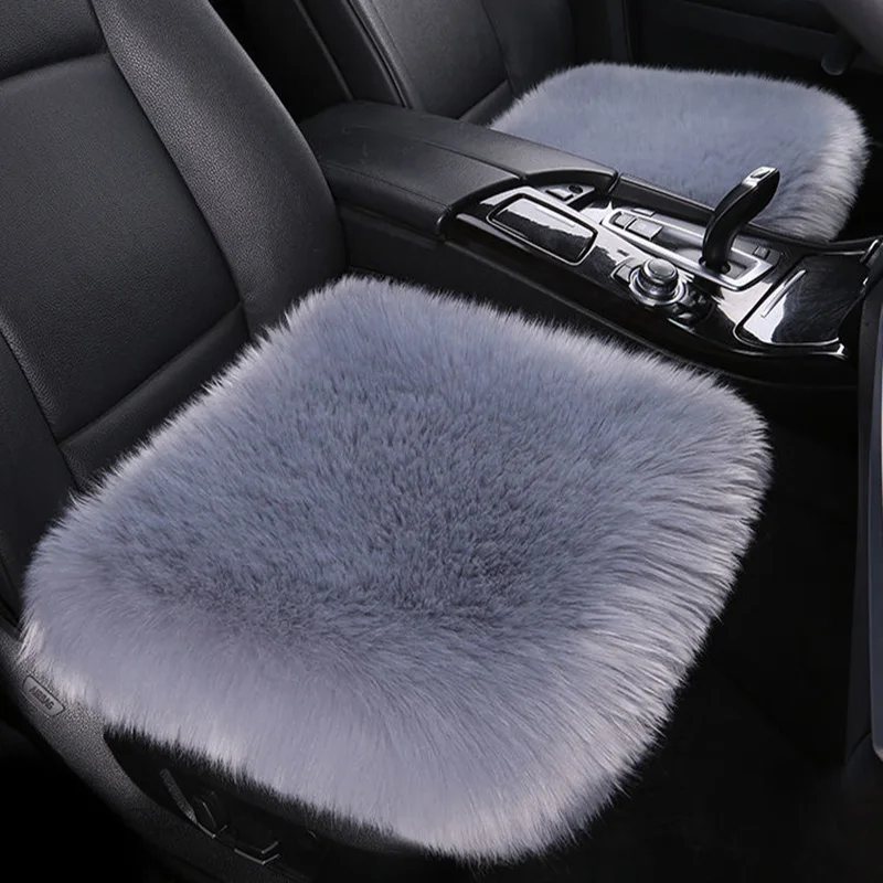 Winter Warm Car Seat Cover Fluffy Car Seat Cushion For Women Front Chair Mat Long Plush Fur Auto Interior Accessories Truck Suv