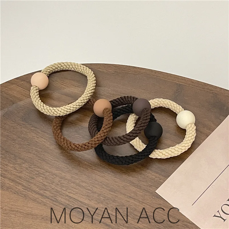 

Плотная резинка для волос, прочная повязка для волос, резинка для хвоста цвета молочного чая, корейский аксессуар для волос.