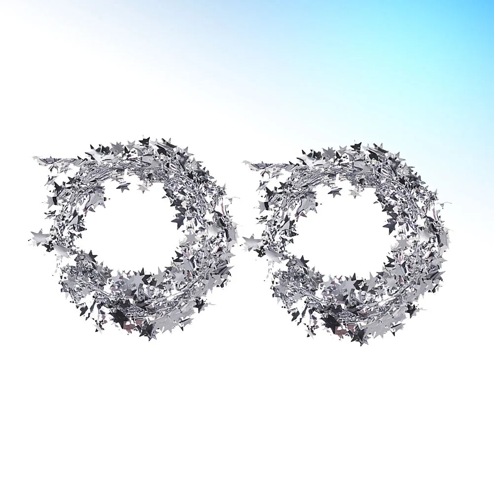 

2 Pcs Christmas Wreaths Star Garland Decoration Hanging Party Decorations Stars